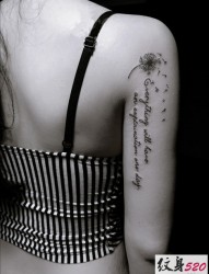 超唯美有意境的蒲公英女生纹身图案