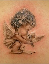 超萌超可爱的小天使丘比特纹身