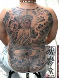 山东纹身 满背纹身 大气纹身 地藏王菩萨纹身 赤焰堂纹身店