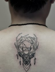鹿头纹身图案-塔木纹身