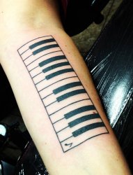 多款各式各样的钢琴纹身图案
