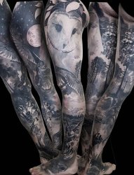 艺术家们多样化的花臂花腿纹身图案