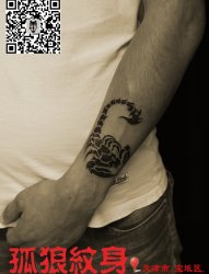 小臂蝎子图腾纹身 天津宝坻孤狼纹身团队老狼作品
