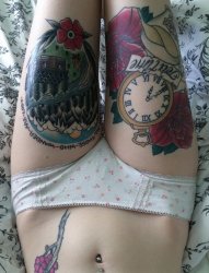 女性大腿部各种性感的纹身图案