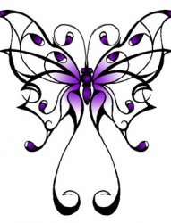 漂亮的蝴蝶纹身图案手稿素材