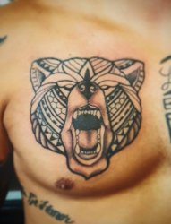 男性多式样霸气的熊纹身图案