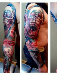 几款霸气的男性花臂纹身图案