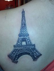 法语著名建筑艾菲尔铁塔纹身图案