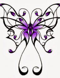 漂亮的多式样的蝴蝶纹身图案手稿素材