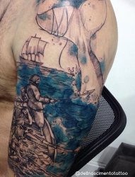 精致的水彩纹身图案来自于纹身师戴尔