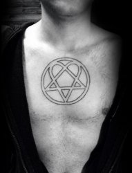 多款男性奇特的心形似五角星标记纹身图案
