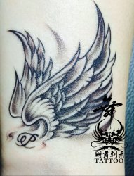 翅膀，羽毛，情侣纹身