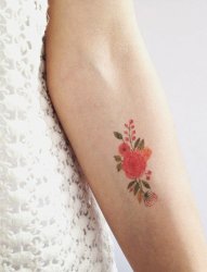手臂纹身水彩女神纹身小清新植物纹身小花朵纹身图案