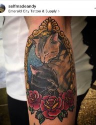 腿上彩绘纹身技巧植物纹身素材花朵纹身猫纹身小动物纹身图片