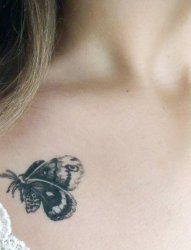 一组女生肩部黑白风格小清新纹身图案