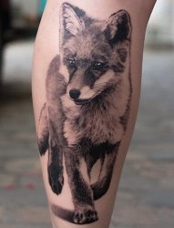 一组纹身黑白灰风格点刺纹身小动物纹身图案