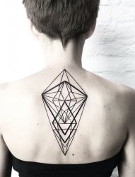 10款简洁几何元素纹身个性线条纹身图案大全