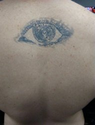 背部纹身黑白灰风格点刺纹身简几何元素纹身简单个性线条纹身眼睛纹身图片