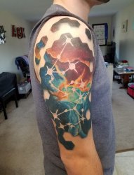 手臂上纹身彩绘技巧原宿星空纹身几何元素纹身简单个性线条纹身图片