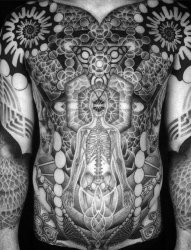 10款大面积纹身黑白灰风格几何元素纹身点刺技巧全身纹身图案
