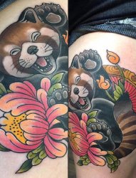 女生大腿上彩绘纹身技巧渐变纹身植物纹身素材花朵纹身和小动物纹身图片
