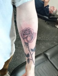 手腕上彩绘玫瑰花纹身图片