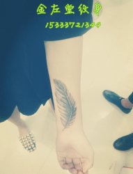 手腕羽毛纹身纹身@＃金左堂纹身＃➹盖疤痕➹修改纹身 安阳纹身 水冶纹身