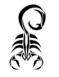 黑色的几何线条蝎子纹身动物图腾纹身手稿