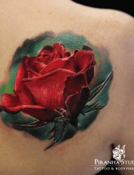 适合女生的个性唯美玫瑰纹身图案