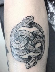 多技巧相结合的创意蛇纹身图案