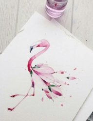 唯美的彩绘技巧植物素材花朵和仙鹤纹身手稿