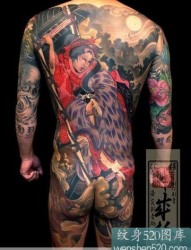 日本风格全胛武士纹身作