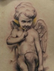 很可爱的西方天使丘比特纹身