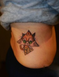 创意可爱三角猫纹身