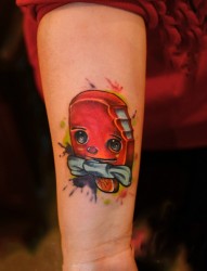 创意红色小冰棒手臂纹身