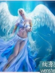 超美的天使翅膀纹身图案