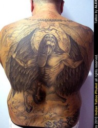 男士背部满背死神纹身图案