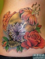 欧美超漂亮的玫瑰花 百合花纹身图案