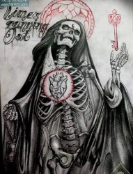 推荐一张个性的死神骷髅纹身图案