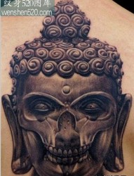 欣赏一张个性的骷髅佛纹身作品