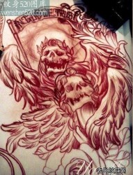 纹身一张漂亮的骷髅纹身
