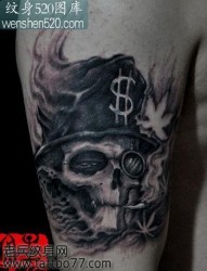 一张手臂超酷的骷髅纹身图案