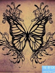 一张漂亮的图腾蝴蝶纹身