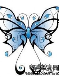 一张好看的图腾蝴蝶纹身