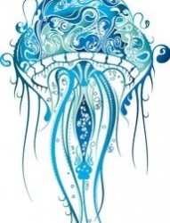 一张前卫流行的水母纹身