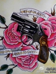 一张前卫经典的玫瑰手枪