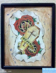 流行经典的玫瑰花纹身手稿