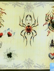 流行经典的一组蜘蛛纹身手稿