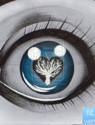 前卫流行的一张眼睛纹身手稿
