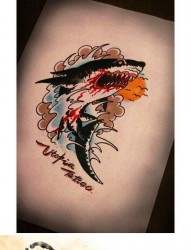 流行很酷的一张鲨鱼纹身